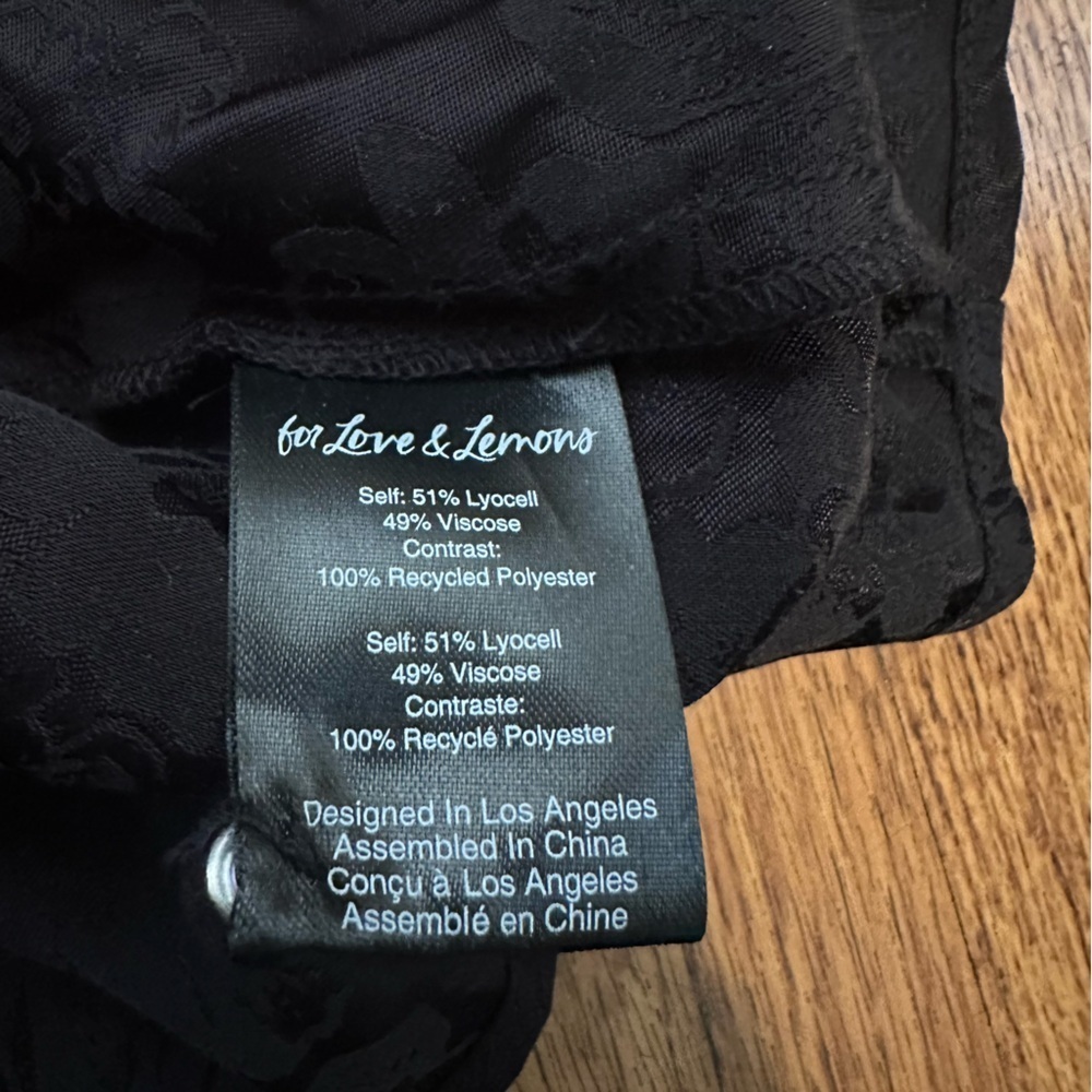For Love & Lemons Black Gabrielle Puff Sheer Long Sleeve Mini Dress XS NWT - Picture 5 of 12